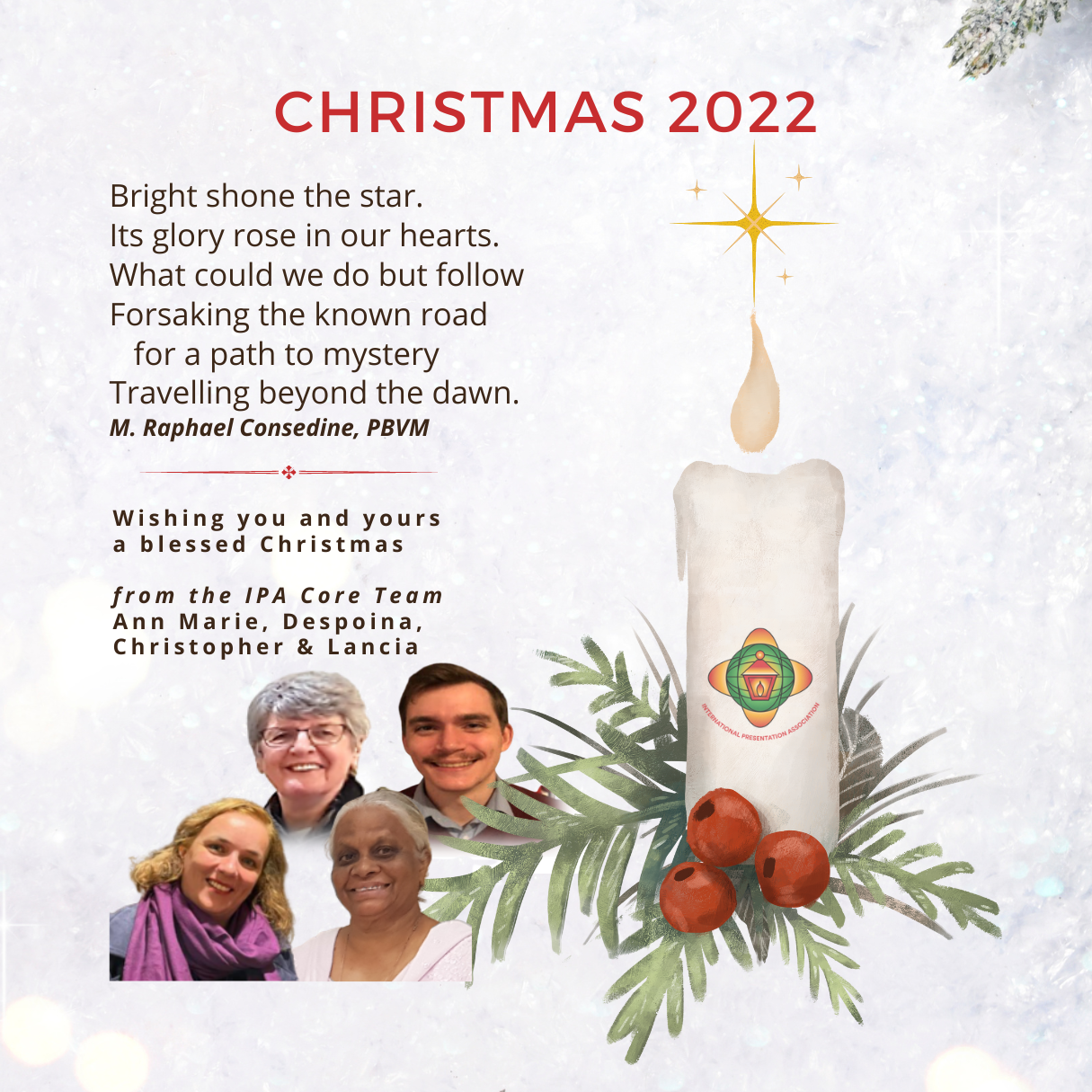 Four people, a poem and a Christmas candle
